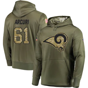 AJ Arcuri Men's Los Angeles Rams Salute to Service Pullover Hoodie Olive