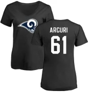 AJ Arcuri Women's Los Angeles Rams Logo Slim Fit T-Shirt - Black