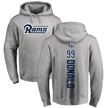 Aaron Donald Men's Los Angeles Rams Pro Line Ash Backer Pullover Hoodie