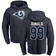 Aaron Donald Men's Los Angeles Rams Pro Line Logo Pullover Hoodie Navy