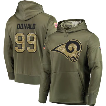 Aaron Donald Youth Los Angeles Rams Salute to Service Pullover Hoodie Olive