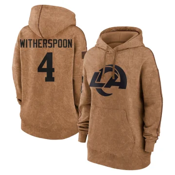 Ahkello Witherspoon Women's Los Angeles Rams 2023 Salute To Service Pullover Hoodie Brown