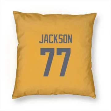 Alaric Jackson Los Angeles Rams  Pillow Cover (18 X 18) - Gold