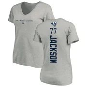 Alaric Jackson Women's Los Angeles Rams Backer V-Neck T-Shirt - Ash