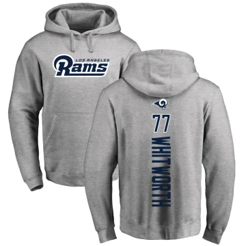 Andrew Whitworth Men's Los Angeles Rams Pro Line Ash Backer Pullover Hoodie