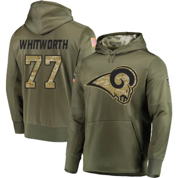 Andrew Whitworth Men's Los Angeles Rams Salute to Service Pullover Hoodie Olive