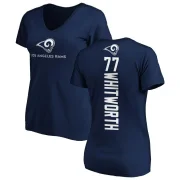 Andrew Whitworth Women's Los Angeles Rams Backer Slim Fit T-Shirt - Navy