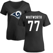 Andrew Whitworth Women's Los Angeles Rams Logo Slim Fit T-Shirt - Black