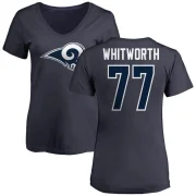 Andrew Whitworth Women's Los Angeles Rams Logo Slim Fit T-Shirt - Navy