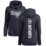 Andrew Whitworth Women's Los Angeles Rams Pro Line Backer Pullover Hoodie Navy