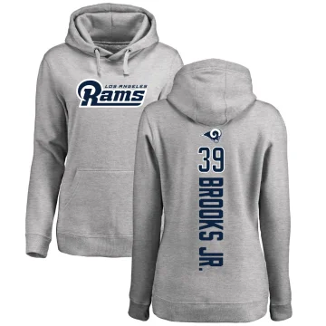 Antoine Brooks Jr. Women's Los Angeles Rams Pro Line Ash Backer Pullover Hoodie