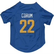 Blake Corum Los Angeles Rams   Royal  Dog & Cat Pet Jersey - Gold