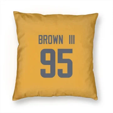 Bobby Brown III Los Angeles Rams  Pillow Cover (18 X 18) - Gold