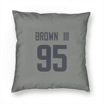 Bobby Brown III Los Angeles Rams  Pillow Cover (18 X 18) - Gray