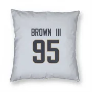 Bobby Brown III Los Angeles Rams  Pillow Cover (18 X 18) - White