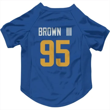 Bobby Brown III Los Angeles Rams Royal  Dog & Cat Pet Jersey - Gold