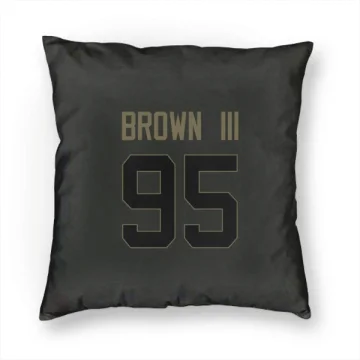 Bobby Brown III Los Angeles Rams  Service Pillow Cover (18 X 18) - Black