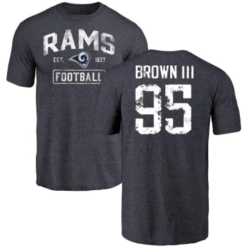 Bobby Brown III Men's Los Angeles Rams Distressed T-Shirt - Navy Brown