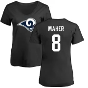 Brett Maher Women's Los Angeles Rams Logo Slim Fit T-Shirt - Black