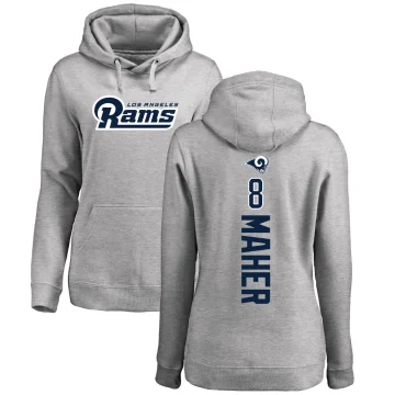 Brett Maher Women's Los Angeles Rams Pro Line Ash Backer Pullover Hoodie