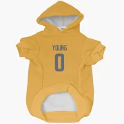 Byron Young Los Angeles Rams  Dog & Cat Pet Hoodie - Gold