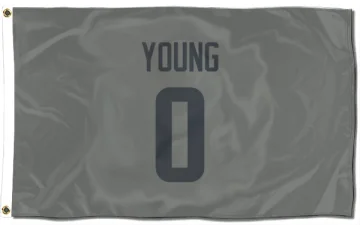 Byron Young Los Angeles Rams  Flag (3 X 5) - Gray