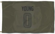 Byron Young Los Angeles Rams  Flag (3 X 5) - Olive