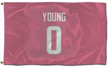 Byron Young Los Angeles Rams  Flag (3 X 5) - Pink