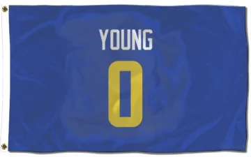 Byron Young Los Angeles Rams  Flag (3 X 5) - Royal