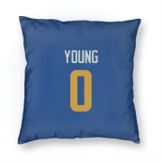 Byron Young Los Angeles Rams   Royal  Pillow Cover (18 X 18) - Gold