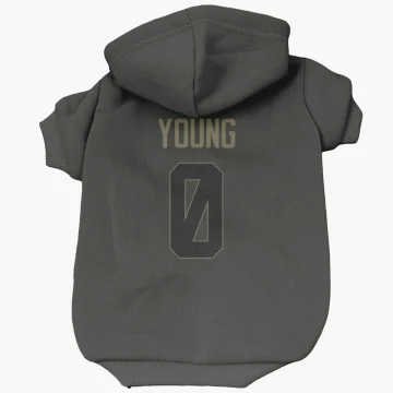 Byron Young Los Angeles Rams  Service Dog & Cat Pet Hoodie - Black