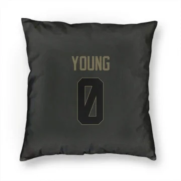 Byron Young Los Angeles Rams  Service Pillow Cover (18 X 18) - Black