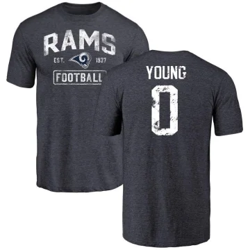 Byron Young Youth Los Angeles Rams Distressed T-Shirt - Navy