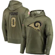 Byron Young Youth Los Angeles Rams Salute to Service Pullover Hoodie Olive