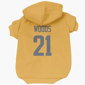 Charles Woods Los Angeles Rams  Dog & Cat Pet Hoodie - Gold