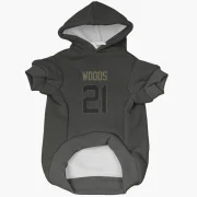 Charles Woods Los Angeles Rams  Service Dog & Cat Pet Hoodie - Black