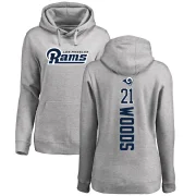 Charles Woods Women's Los Angeles Rams Pro Line Ash Backer Pullover Hoodie