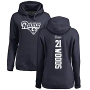 Charles Woods Women's Los Angeles Rams Pro Line Backer Pullover Hoodie Navy