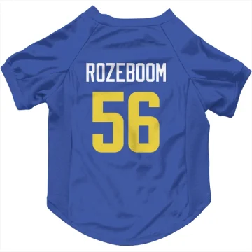 Christian Rozeboom Los Angeles Rams  Dog & Cat Pet Jersey - Royal