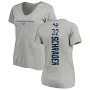 Cody Schrader Women's Los Angeles Rams Backer V-Neck T-Shirt - Ash