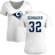 Cody Schrader Women's Los Angeles Rams Logo Slim Fit T-Shirt - White