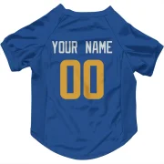 Custom Los Angeles Rams  Royal  Dog & Cat Pet Jersey - Gold