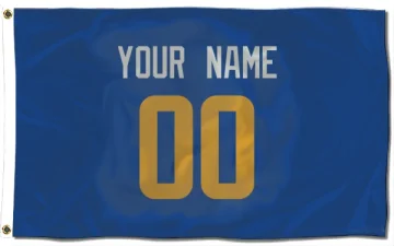 Custom Los Angeles Rams  Royal  Flag (3 X 5) - Gold