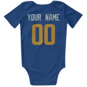 Custom Los Angeles Rams  Royal  Infant & Newborn Bodysuit  - Gold