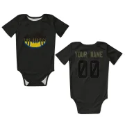 Custom Los Angeles Rams   Service Infant & Newborn Bodysuit  - Black