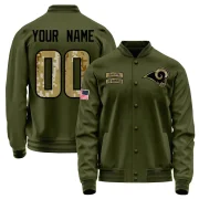 Custom Men's Los Angeles Rams Salute to Service Sideline Performance Jacket Olive