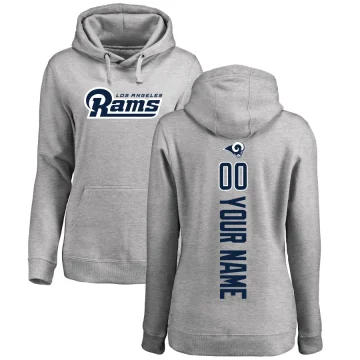 Custom Women's Los Angeles Rams Pro Line Ash Backer Pullover Hoodie