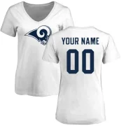 Custom Women's Los Angeles Rams Pro Line Logo Slim Fit T-Shirt - White