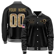 Custom Youth Los Angeles Rams Salute to Service Sideline Performance Jacket Black