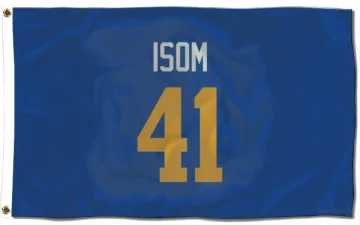 Dan Isom Los Angeles Rams   Royal  Flag (3 X 5) - Gold